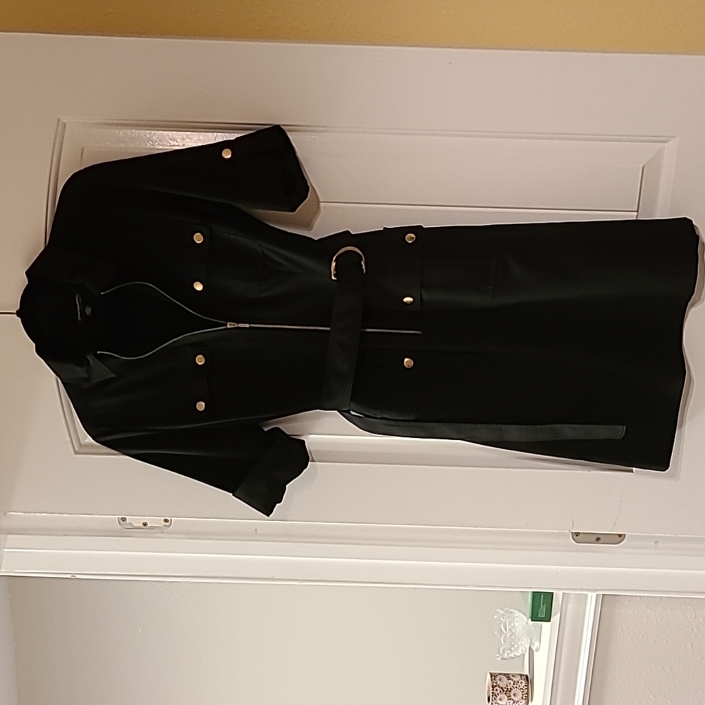 Black Belted Shirt Dress - Picture 1 of 7